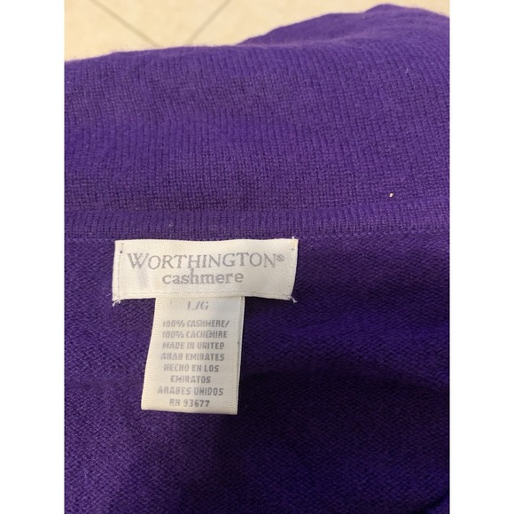 Worthington blouse, 100% cashmere, size L, purple, small detail in photos 0025 - Picture 4 of 4